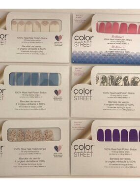 Color Street Lot Of 6 Packs 100% Nail Polish Strips (M)